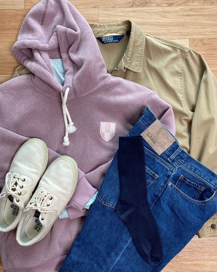  폴로 자켓 후리스 후드티 40대 남자의 주말 코디 OOTD