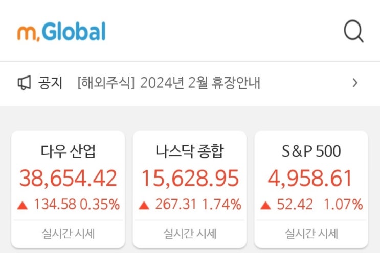  [미국주식] 240205오늘의 시황 (빅테크 호실적, 메타 20% 상승)