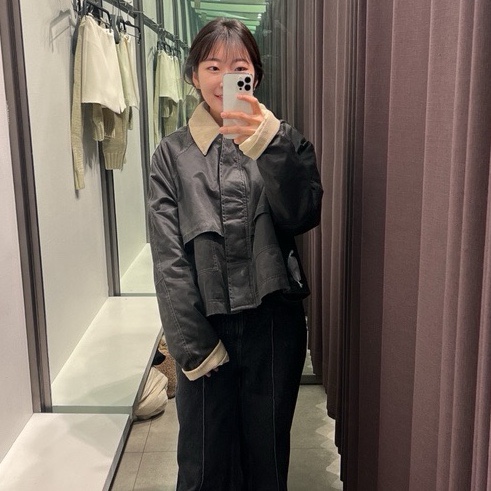 자라 봄 신상 콘트라스트 칼라 왁스드 재킷 착용 후기