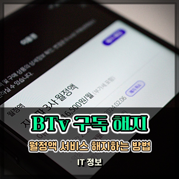  Btv 나의이용권 지상파 3사 월정액 구독 해지 하는 방법 살펴보자
