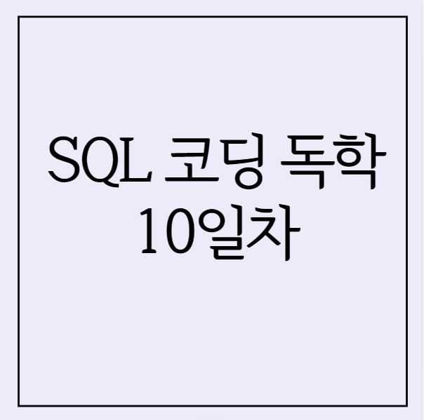 SQL 독학 10일차 - UPDATE, DELETE