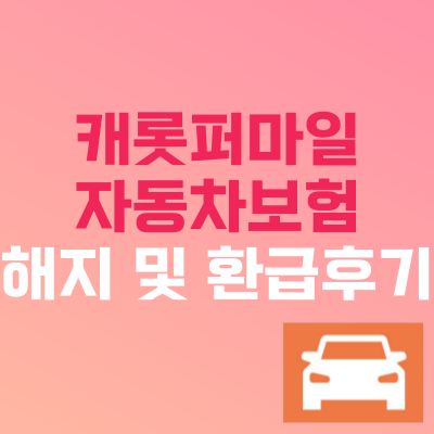 캐롯퍼마일자동차보험 해지 및 환급 후기