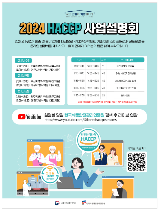 식약처, 2024년 해썹 정책방향 및 지원사업 안내