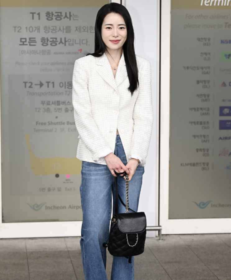 연예인 임지연 30대,40대 여자 결혼식 하객룩 패션 스타일 시슬리 트위드자켓 정보