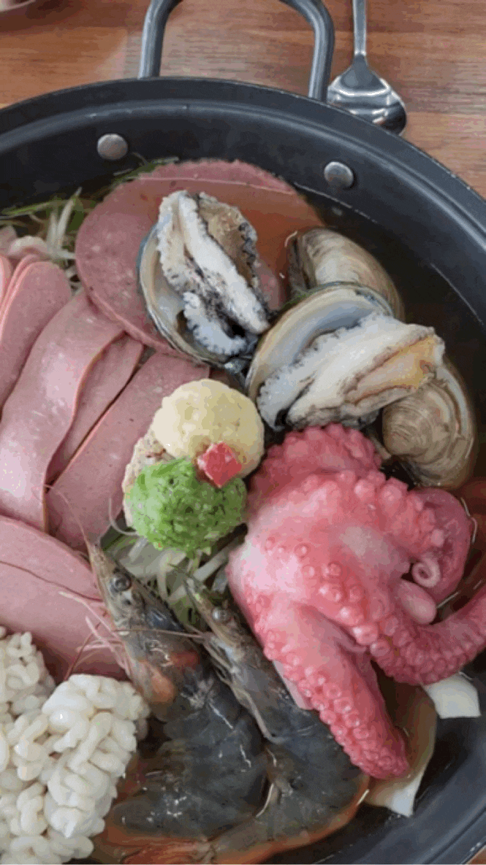  신안 퍼플섬 천사대교맛집 가족여행 단체모임하기 좋은식당 보라해물부대전골