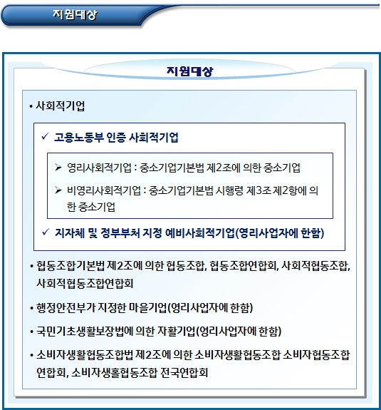 사회적경제기업 특례보증 사업(중소벤처기업부) 사회적경제기업 특례보증 사업(중소벤처기업부)