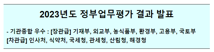 2023년도 정부업무평가 결과