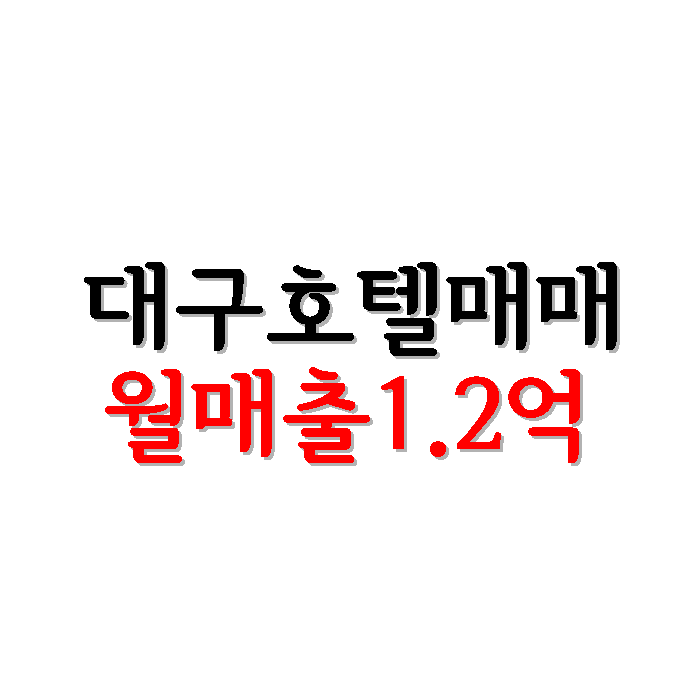  대구 호텔 매매 월매출1억2000만원