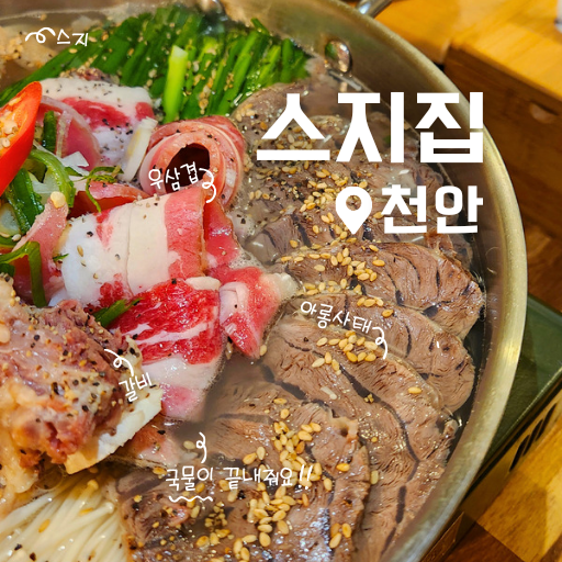  천안 입장 맛집 스지집 재방문 후기 아롱사태 스지 모듬 전골