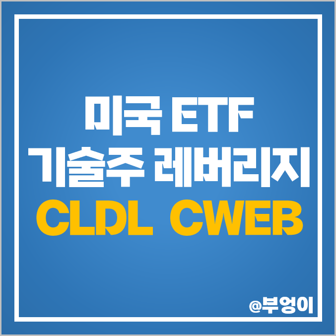 미국 기술주 레버리지 ETF 투자 방법 CLDL CWEB 주가
