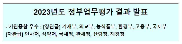 2023년도 정부업무평가 결과_국무조정실 2023년도 정부업무평가 결과_국무조정실