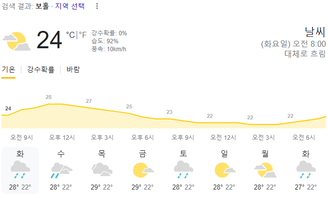  2024년 2월 6일 보홀 날씨 올려드려요