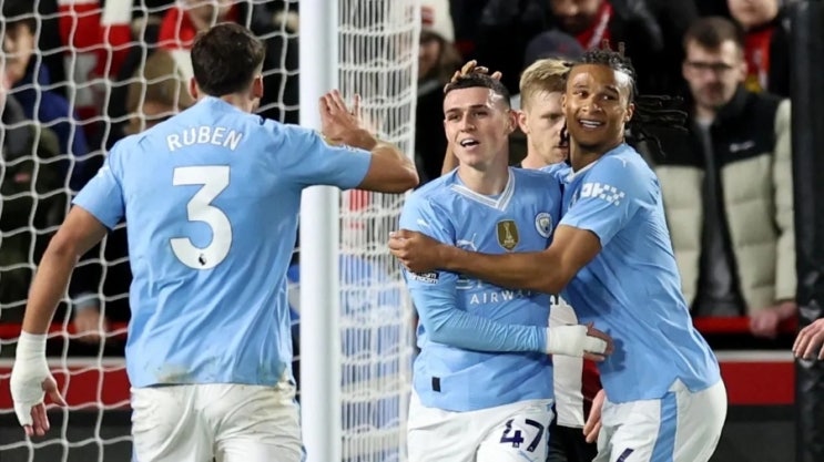 [EPL] '포든 <b>해트트릭</b>' <b>맨시티</b>, 브렌트포드에 3-1 승...1위... 