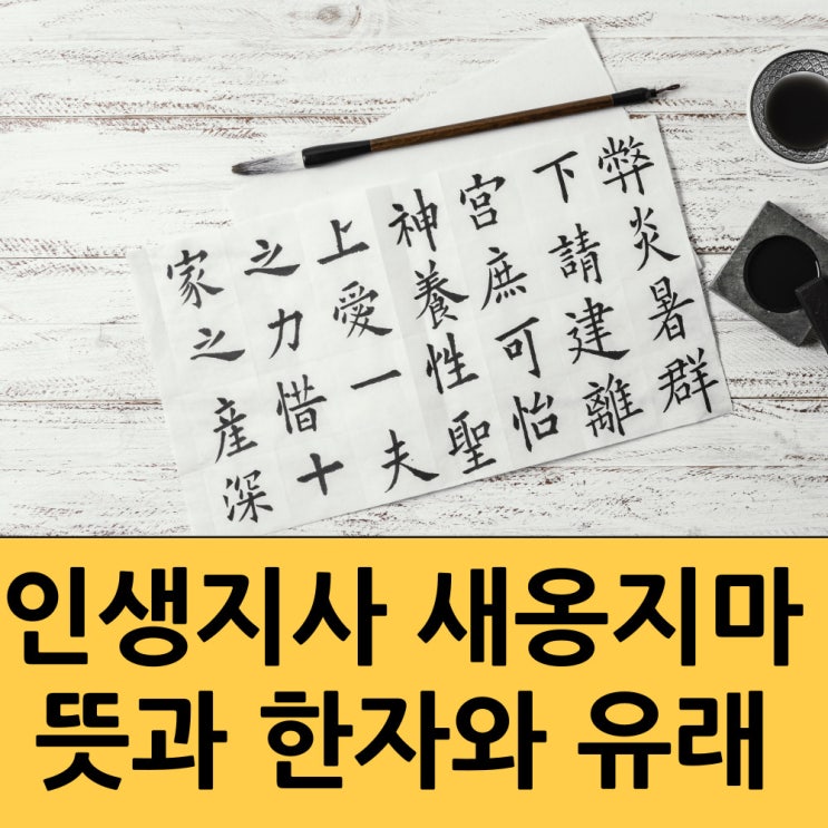  인생지사 새옹지마 뜻과 한자와 유래