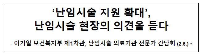 ‘난임시술 지원 확대’, 난임시술 현장의 의견을 듣다