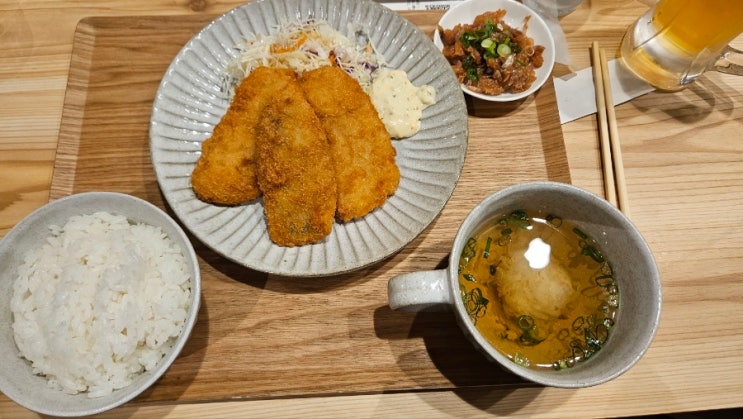  하카타 역 지하 아지프라이 맛집 三陽食堂 삼양식당 (산요식당)