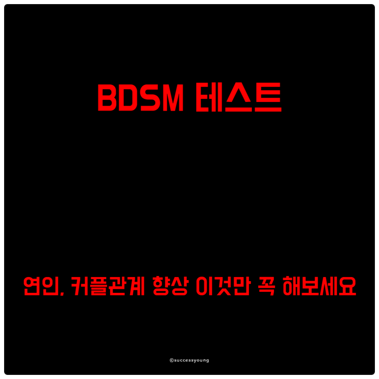  BDSM 테스트를 활용하여 연인, 커플 관계 향상 이것만 꼭 해보세요