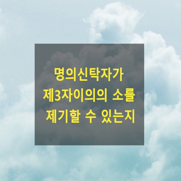  명의신탁자가 제3자이의의 소를 제기할 수 있는지