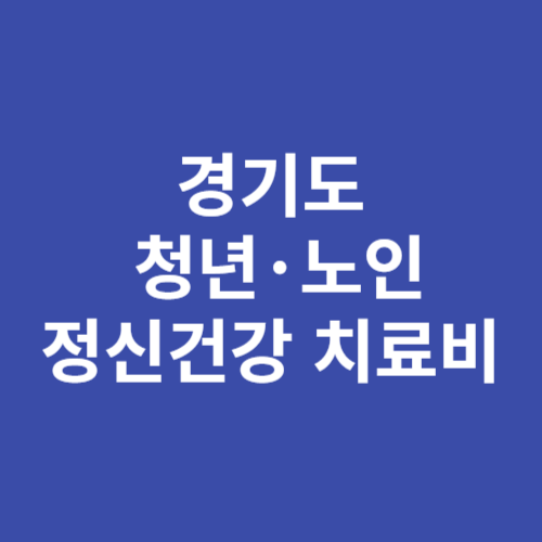 <b>경기도</b> 청년 노인 <b>정신건강 치료비</b> 신청방법 자격 대상