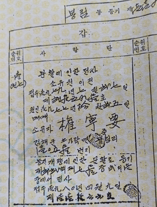  토지대장 소유자 성명 착오 등록과 등기명의인 표시 경정 등기 신청