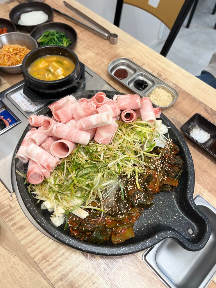 [여수엑스포 맛집] 여수 갓돈 갓돈한상세트 갓김치와 파채 대패삼겹살맛집