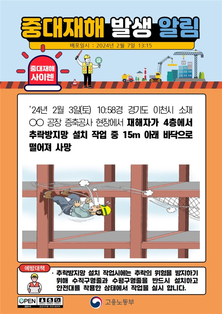  가장 안전하게 작업해야할 근로자의 추락사