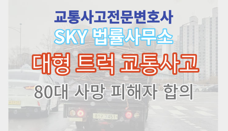  [대형 트럭 교통사고]화물차 충돌 80대 고령 피해자 현장 사망 합의금_자동차보험처리_고양 일산 의정부 사건 전문 변호사 무료상담