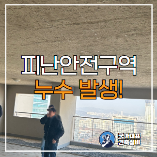  송도 누수탐지 피난안전구역 천장 물샘, 윗집 냉수배관 누수, 공사 비용