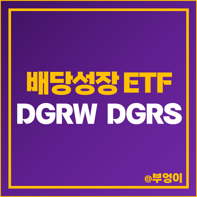 미국 배당주 투자 방법 배당성장주 ETF DGRW DGRS 주가