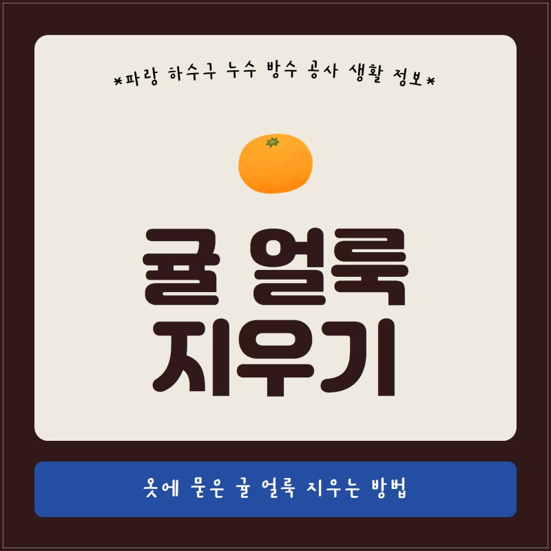 귤 얼룩 지우기 이렇게 하세요
