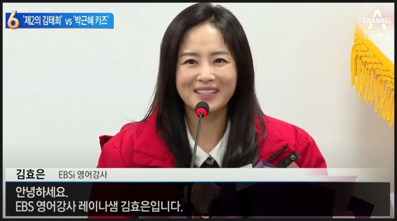 국민의힘 영입 제2의 김태희 얼짱스타 EBS영어강사 '레이나' 김효은 프로필 나이 학력 고향