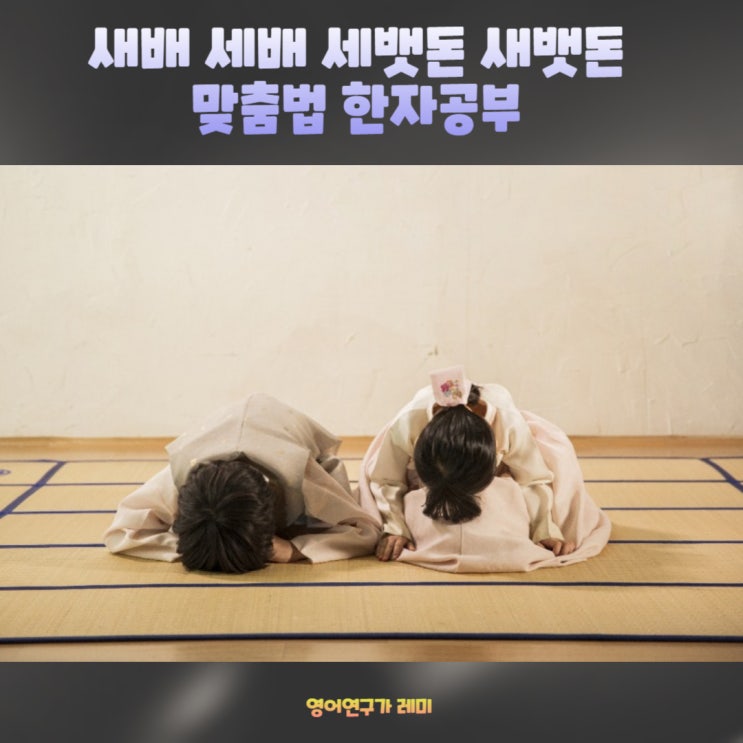 새배 세배 세뱃돈 새뱃돈 맞춤법 한자공부 새배 세배 세뱃돈 새뱃돈 맞춤법 한자공부