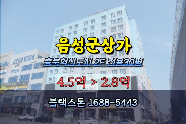 음성군상가 경매 충북혁신도시 2층 60평 공실 밀라움오피스텔