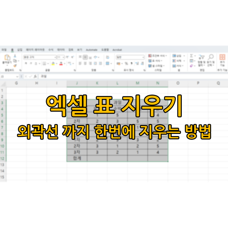엑셀 표 지우기 : 외곽선까지 한 번에 지우기 (단축키) : 네이버 블로그