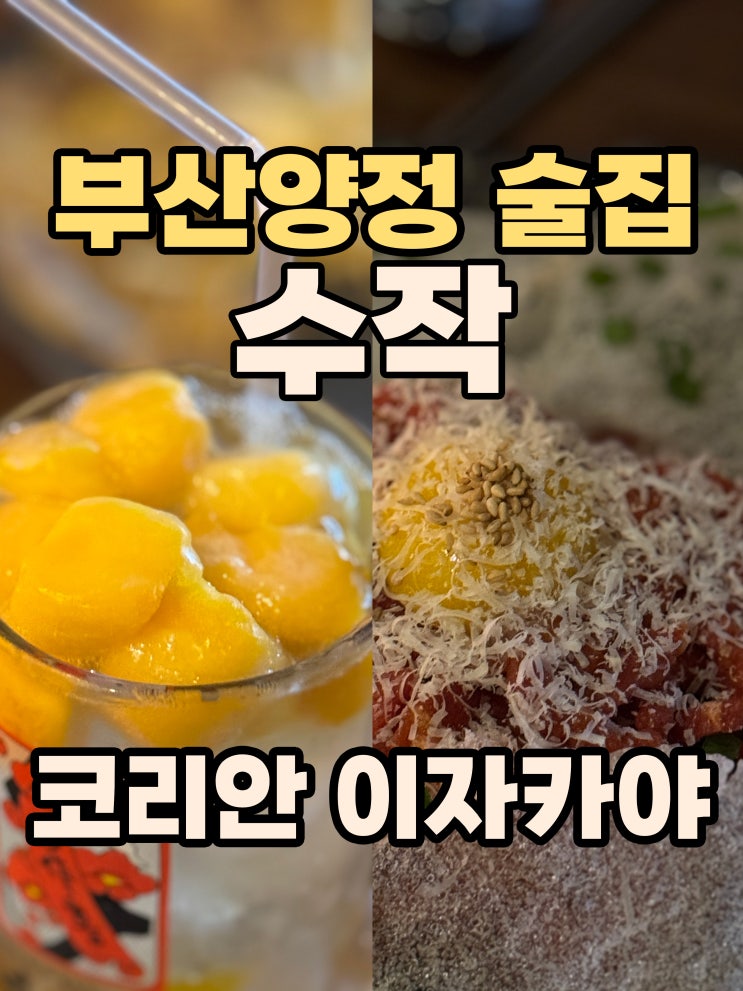 양정 신상 이자카야 '수작' 육전 육회 다양한 안주 완비 강력 추천!