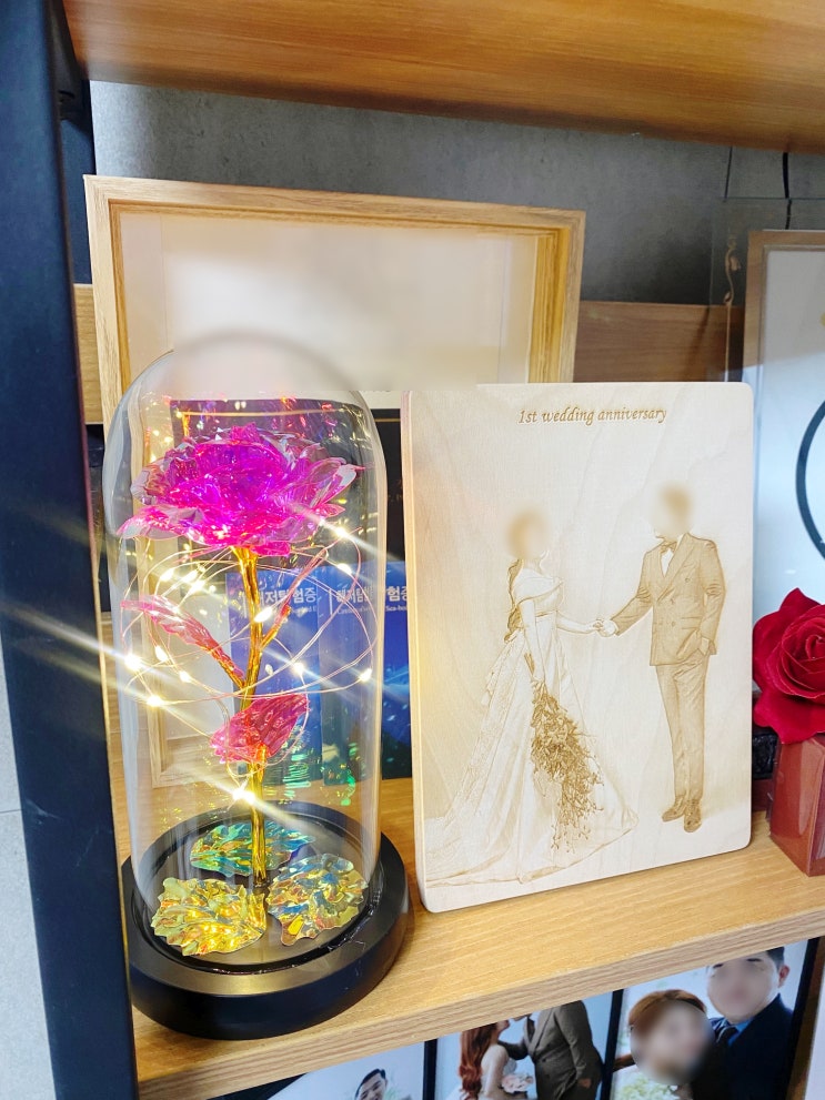  LED 유리돔 로즈무드등으로 포인트 인테리어 해줬어요!