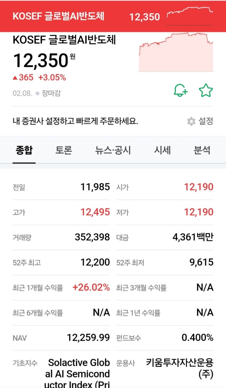  국내 주식 ETF 매주 10만원 투자(AI반도체 ETF), KOSEF글로벌AI반도체와 TIGERFn반도체TOP10