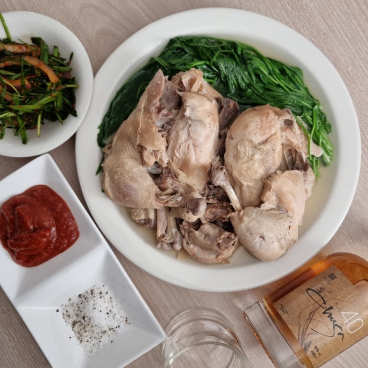 압력솥 한방 닭백숙 만들기 소스 찹쌀 닭죽 생닭 닭손질법