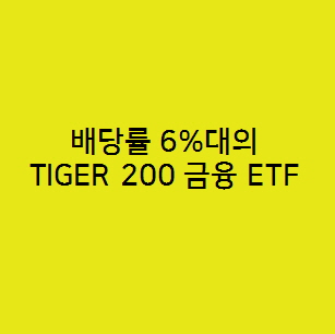  배당률 6%대의 TIGER 200 금융 ETF , 배당주 추천