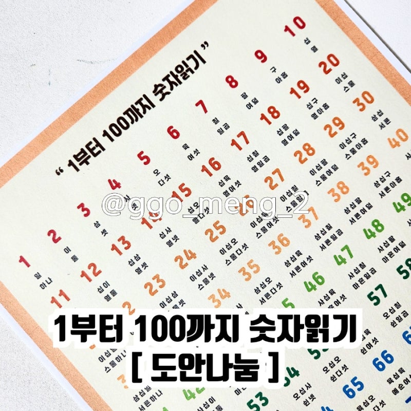 [도안나눔] 1부터 100까지 숫자읽기 포스터 : 네이버 블로그