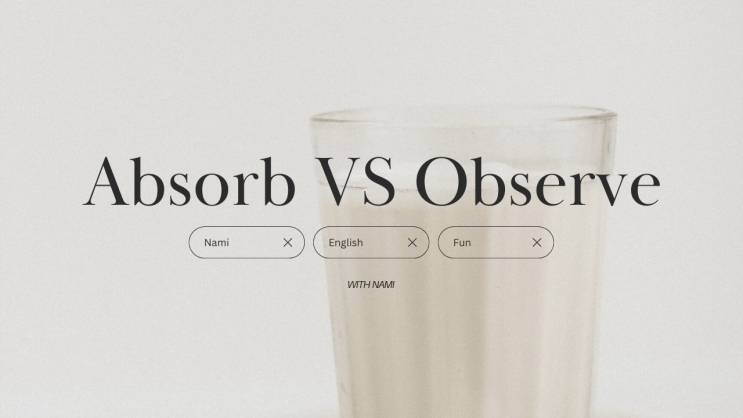  [도봉구 창동 영어 과외] Absorb VS Observe