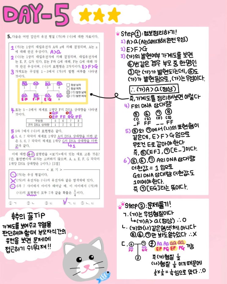  내 점수를 바꿀 100가지 생1 문제  - 5제(2023년 3월 17번)