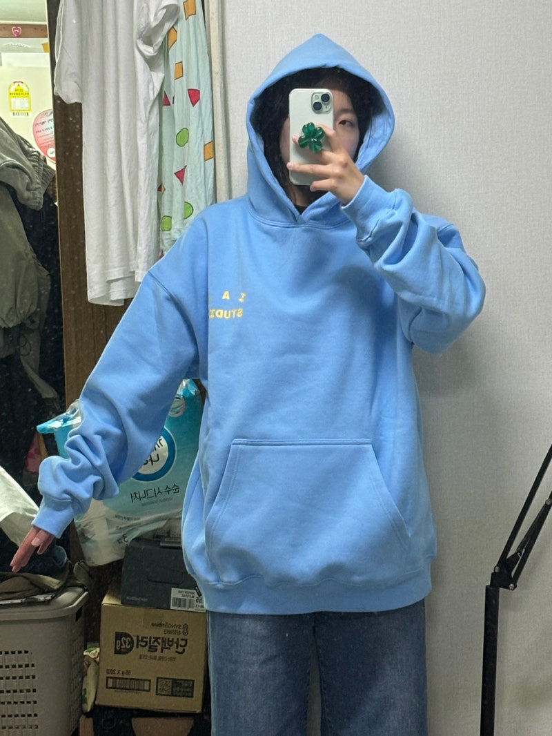 IAB STUDIO 아이앱스튜디오 3종 착샷_(Hoodie Sky Blue Lemon/T
