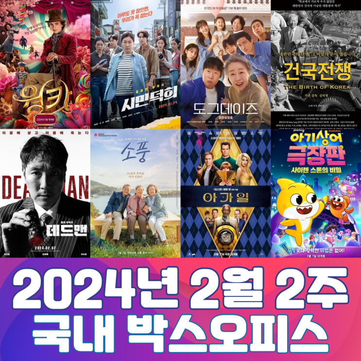  [2월 2주 국내 박스오피스] 신작들이 맥을 못 쓴 2024년 설 연휴 극장 흥행 대결