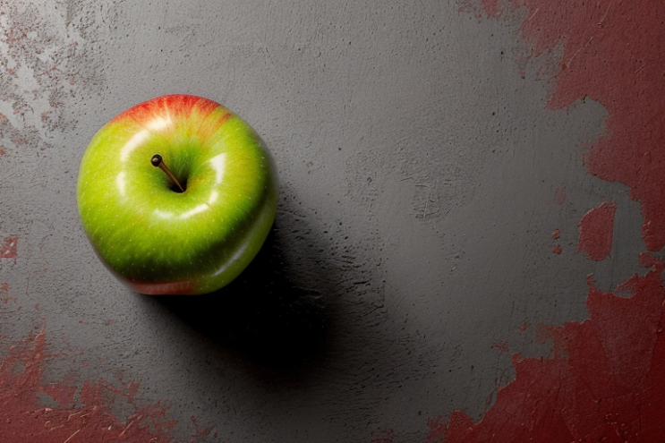  [Ai Greem] 사물_과일 035: Free Commercially Available images of Green Apple with a dark background