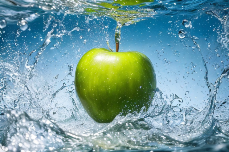 [Ai Greem] 사물_과일 045: Free Commercially Available images of Green Apple in a water