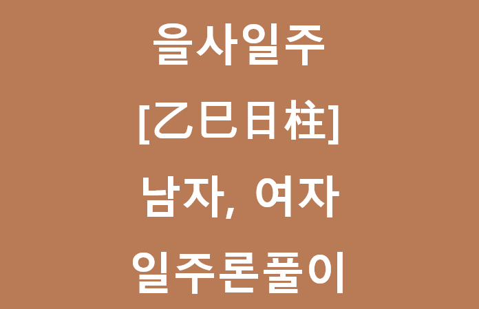  을사일주[乙巳日柱] 을사일주 남자, 여자,특징,사주 일주론풀이