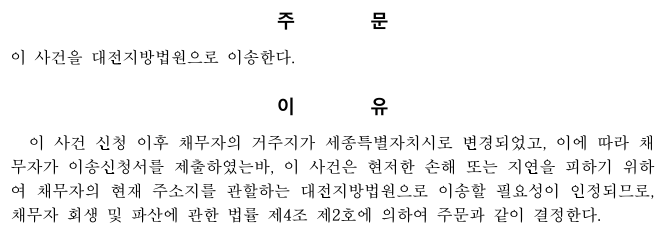  개인회생/개인파산 지역별 신청가능한 관할법원