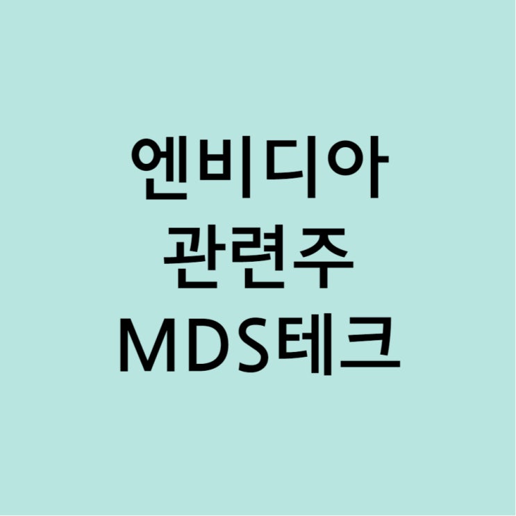  엔비디아 관련주 MDS테크, 아직 오르지 않은 바닥주