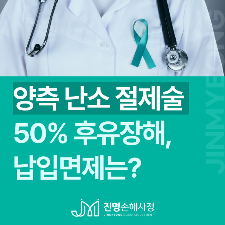  양측 난소절제 질병후유장해 50% 보험금, 보험료 납입면제 검토